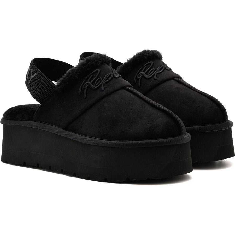 Replay μαύρο γούνινο clog CHIC LUNA
