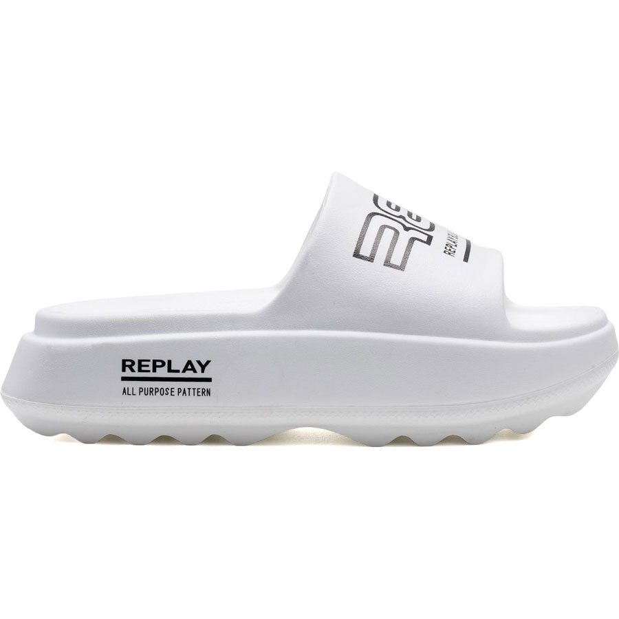 REPLAY λευκή σαγιονάρα BRIXY PRINT