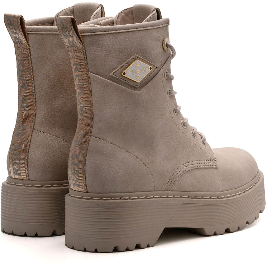 REPLAY εκρού biker boot LUISA FLAME