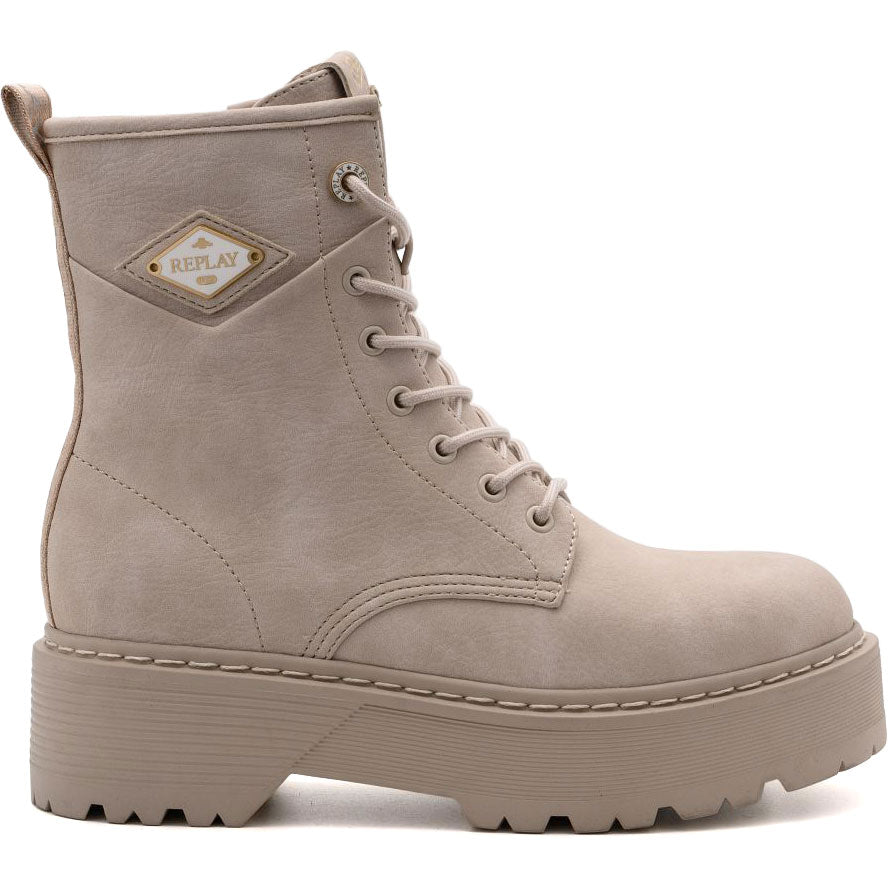 REPLAY εκρού biker boot LUISA FLAME