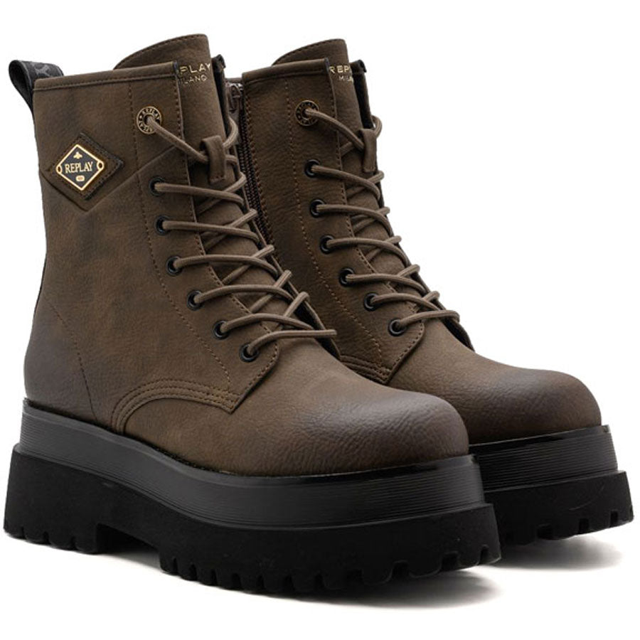 REPLAY καφέ biker boot ANY ICON