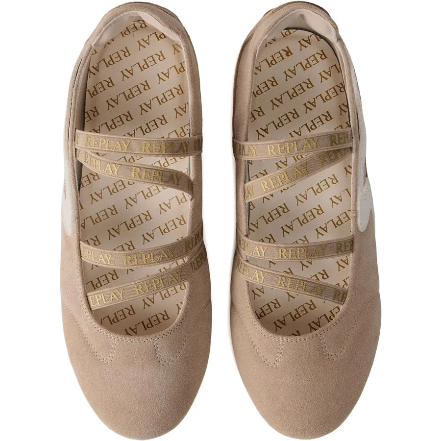 REPLAY μπεζ μπαλαρίνα LOLY SUEDE