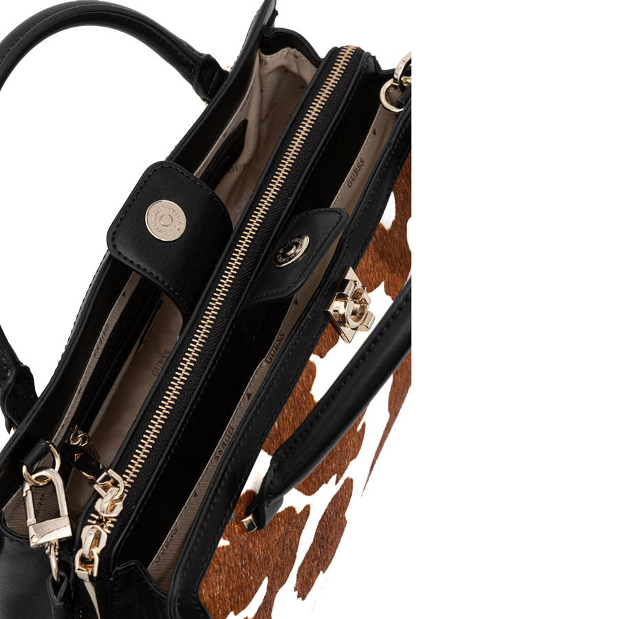 Guess animal print τσάντα χειρός AUDREY COW
