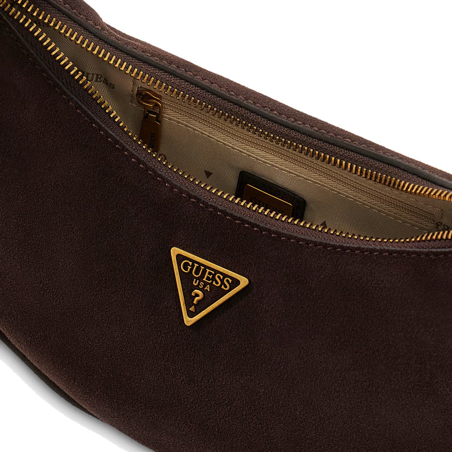 Guess καφέ δερμάτινη τσάντα ώμου Amita SB9539720