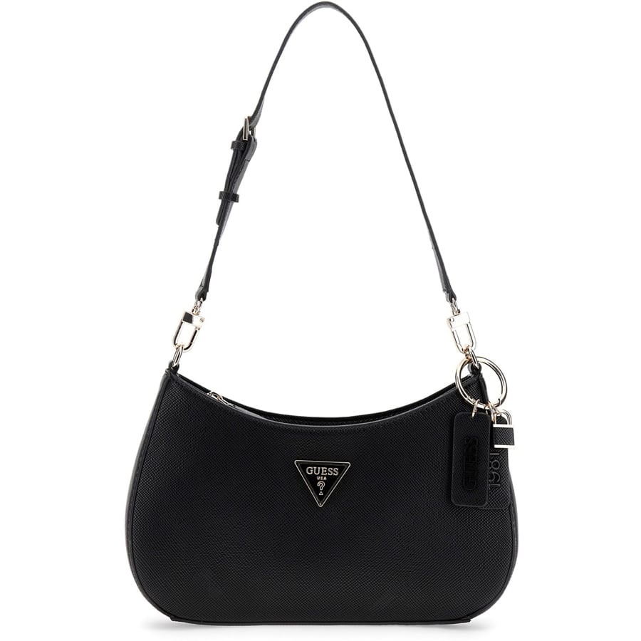 Guess μαύρη τσάντα ώμου Noelle ZG967218
