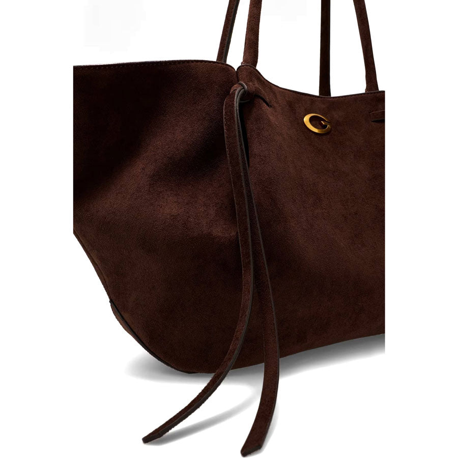 Guess καφέ suede τσάντα ώμου Allegra