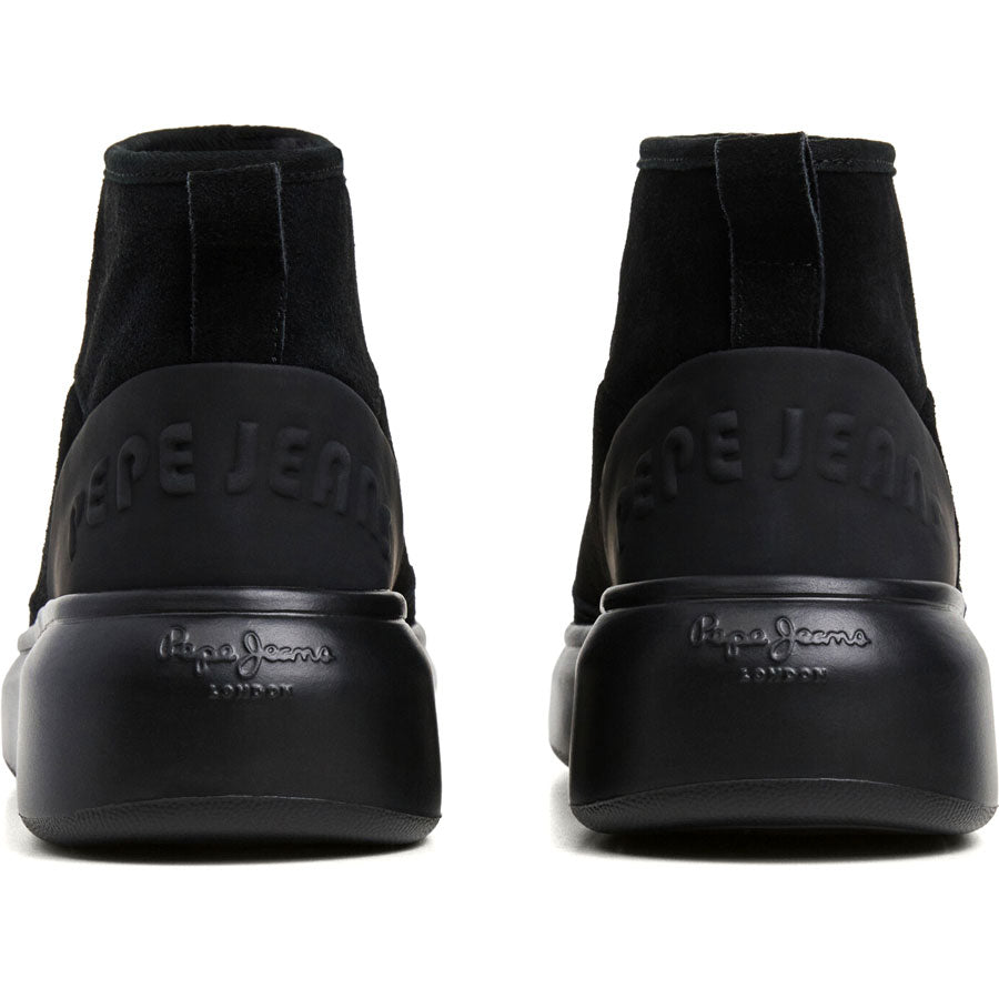 Pepe Jeans μαύρο δερμάτινο μποτάκι PLS500038