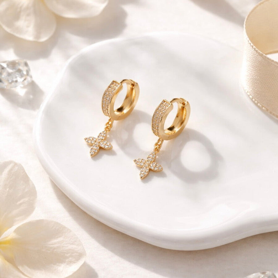Duestelle σκουλαρίκια με επιχρύσωση 18K LUCKY SPARK