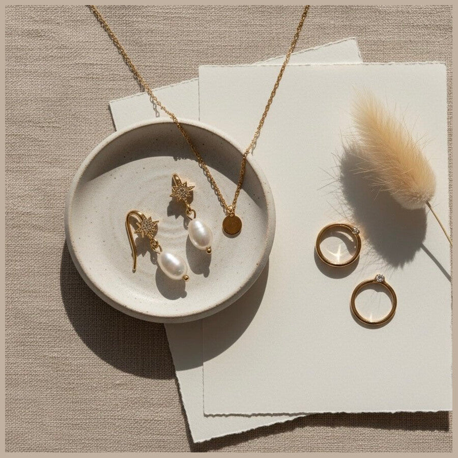 Duestelle σκουλαρίκια με επιχρύσωση 18K ELODIE