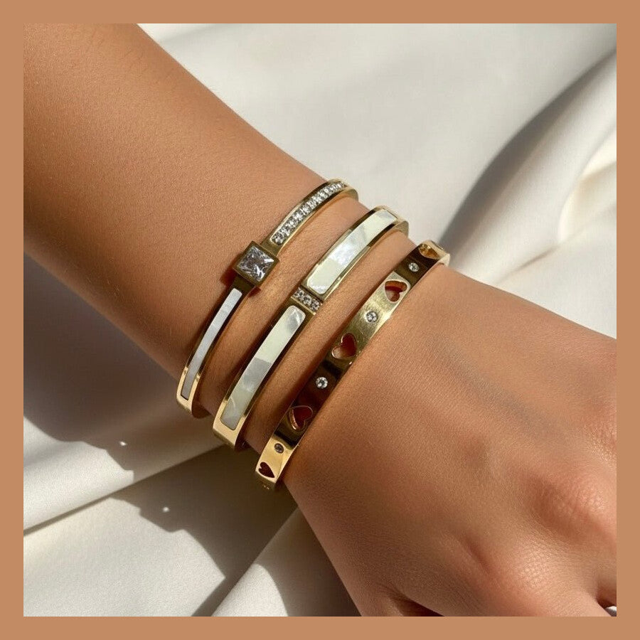 Duestelle βραχιόλι με επιχρύσωση 18K HEARTS